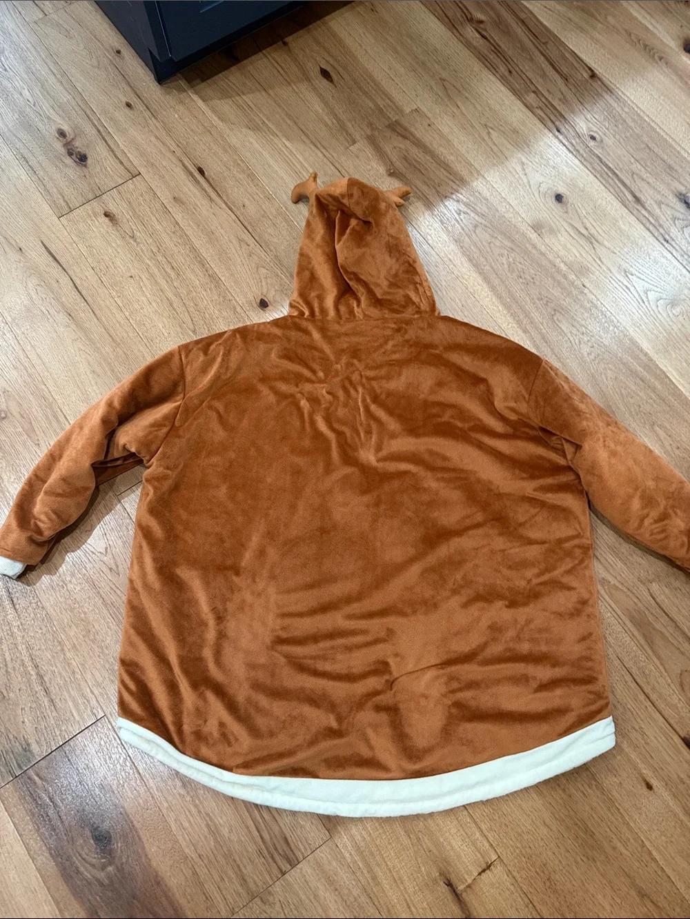 Comfy Brown Reindeer Kids Hoodie Costume with Cream Belly